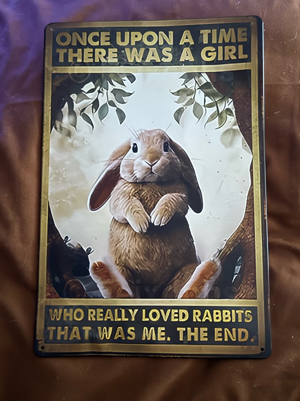 Once Upon a Time There Was a Girl Rabbit Wall Art - Brown Rabbit Print
